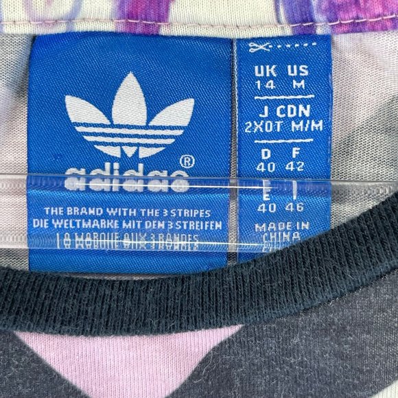 ADIDAS Womens M Multicolor Floral Birds Tropical Print Summer Tank Top - Picture 8 of 12